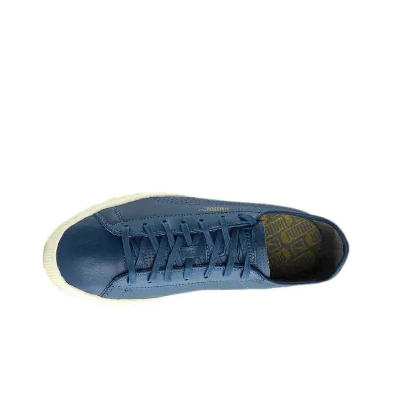 PUMA Basket Classic Soft Lace Up Coverage Slip-Resistant Cushioning Support Low-Top Skateboard Shoes Men's Blue-2