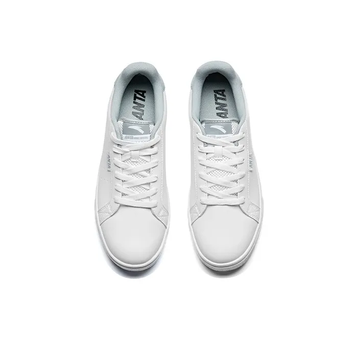 Anta Life Collection Slip Resistant Cushioning Wear Resistant Lightweight Low Top Skateboard Shoes Men's White Gray-3