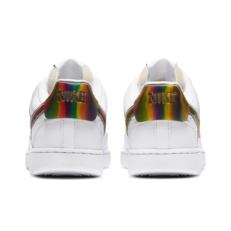 Nike Court Vision Low Premium 'White Rainbow Swoosh'-4