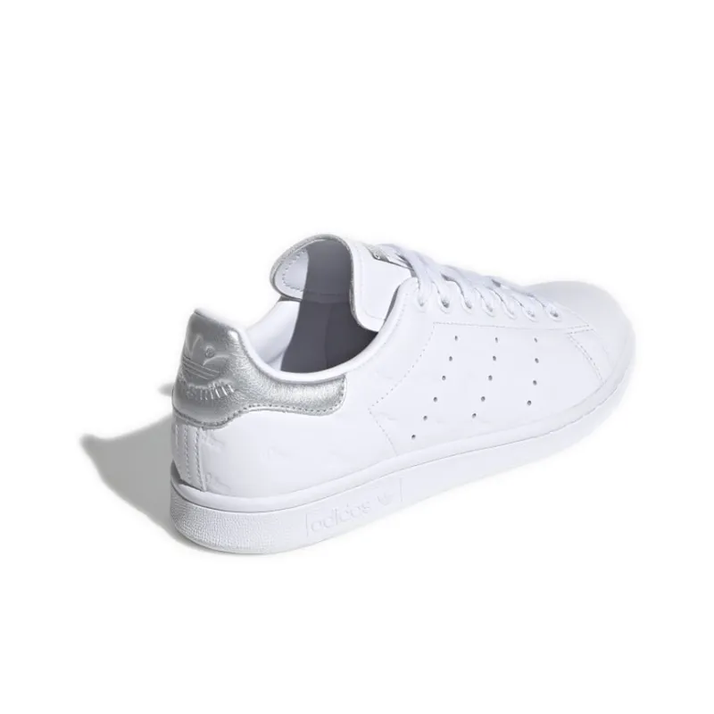 Adidas Stan Smith Debossed Logos Silver Women's-2