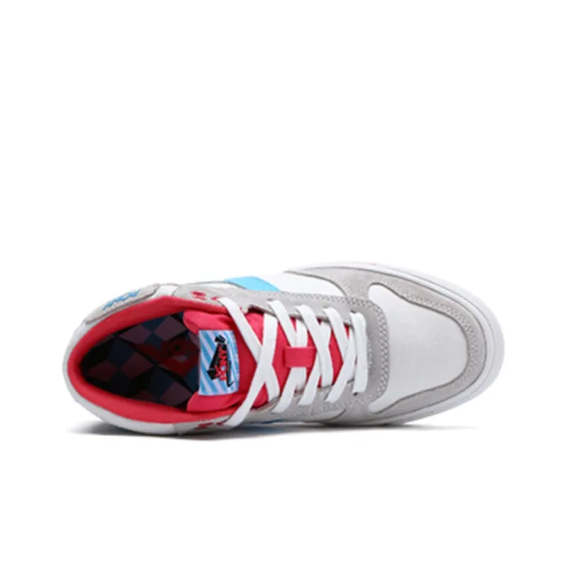 Pony Atop Skateboard Shoes Women's Low Top Gray White-2
