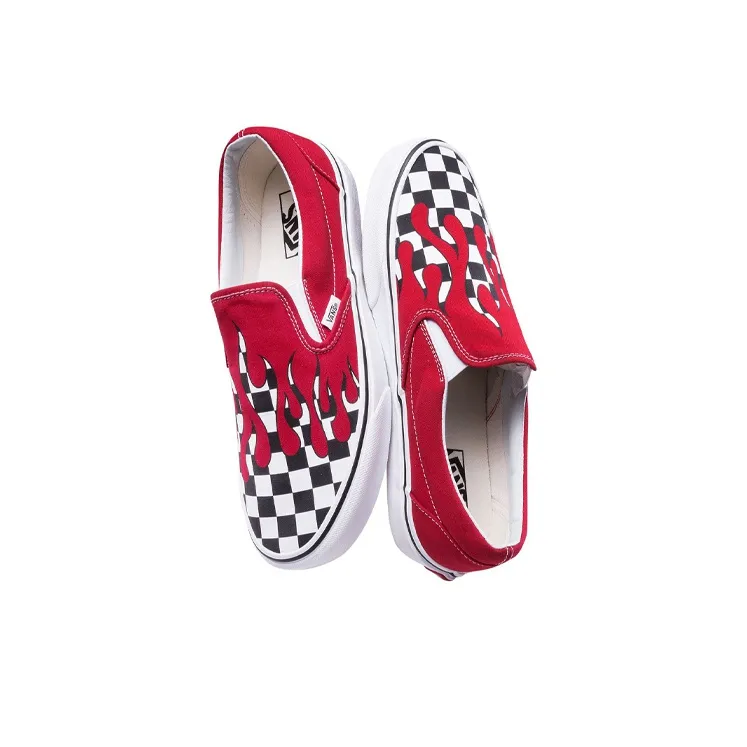 Vans Slip On Checker Flame Red-3