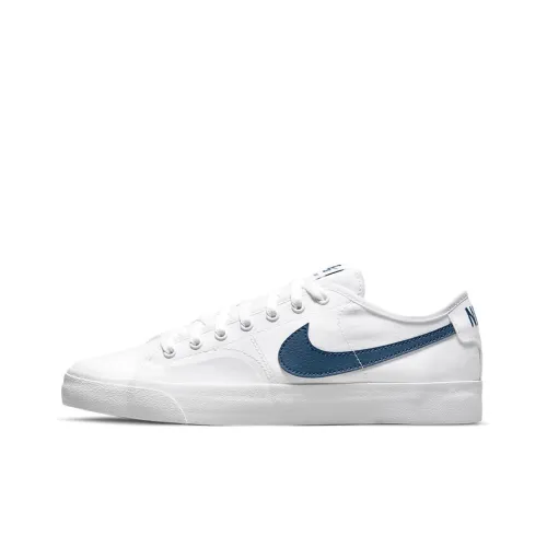 Nike SB Blazer Skateboard Shoes Unisex Low-Top White/Blue