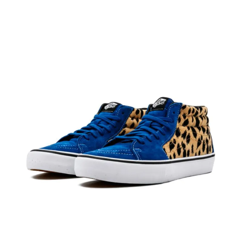Vans Sk8 Mid Supreme Velvet Leopard Royal-1