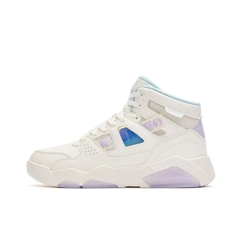 361° Warm Anti-Slip And Wear-Resistant High-Top Skateboard Shoes Women's White Purple
