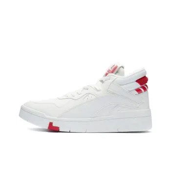 LiNing Wave Superwave Mid Abrasion Resistant Breathable Mid Top Skateboard Shoes Men's White Red