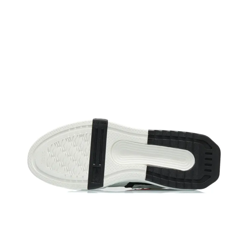 LiNing Geek Slip Resistant Cushioning Abrasion Resistant Lightweight Low Top Skateboard Shoes Men's White Black-5