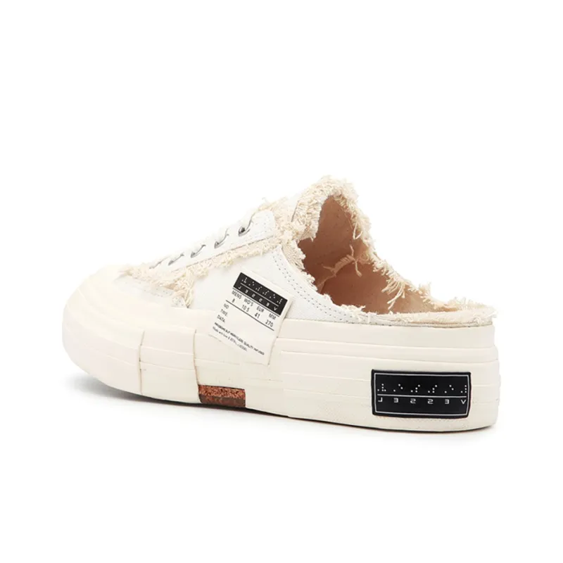 VESSEL G.O.P. Slip On White Anti Slip Wear Resistant Low Top Skateboard Shoes Unisex White-2