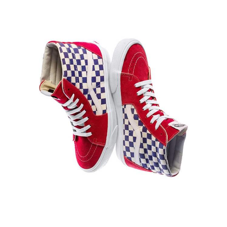 New Vans SK8 Hi BMX Checkerboard Red deals White Blue Skates Sneakers