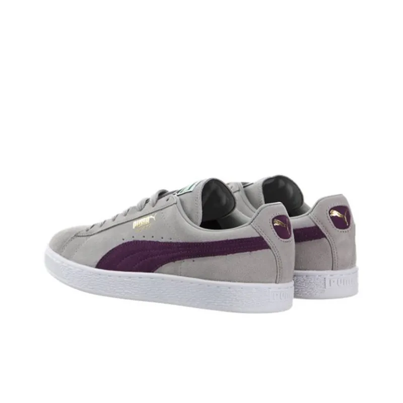 PUMA Suede Series Skateboard Shoes Men Low Top Gray/Purple-4