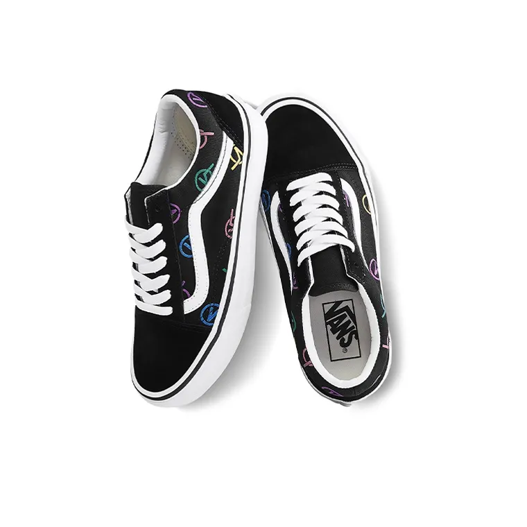 Vans Old Skool Black Colored Logo 'Black White'-3