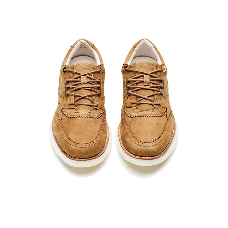 LiNing Commuter Series Slip Resistant Cushioning Low Top Skateboard Shoes Men's Brown-2