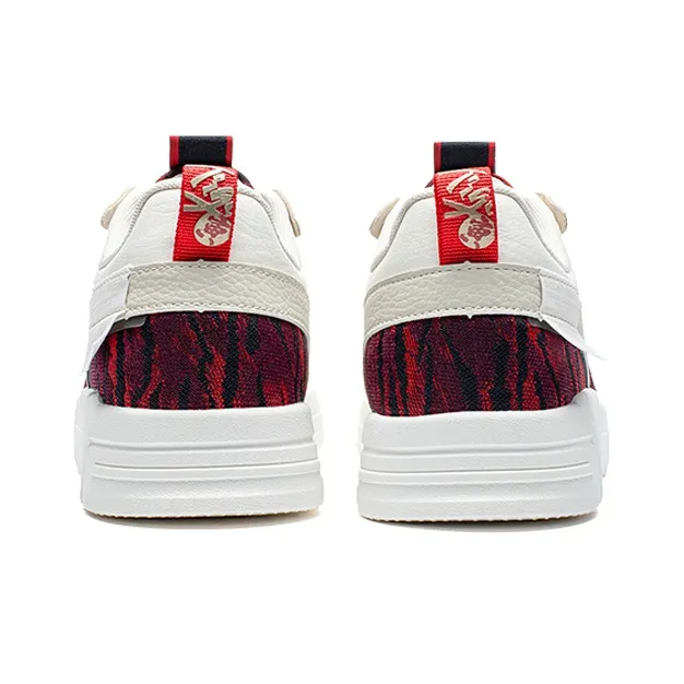 XTEP Coverage Warm Slip-Resistant Low-Top Skateboard Shoes Men's White Red-3