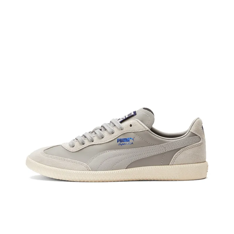 PUMA Super Liga Og Super League AND Breathable Lightweight Slip Resistant Low Top Skateboard Shoes Men's Lime Gray-0