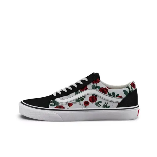 Vans Old Skool Anti-Slip And Wear-Resistant Breathable Low-Top Skateboard Shoes Unisex Black/White Rose