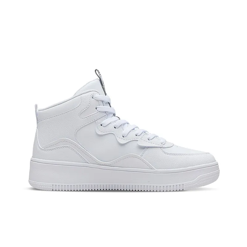361° Anti Slip And Wear Resistant Lightweight High Top Skateboard Shoes Feather White-1