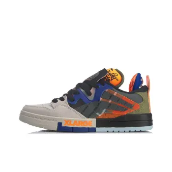 XLARGE x LiNing Wave Pro Anti Slip Wear Resistant Low Top Skateboard Shoes Women's Gray Orange