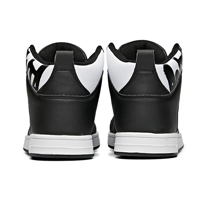 Anta Coverage Slip Resistant And Abrasion Resistant High Top Skateboard Shoes Men's Black White-3