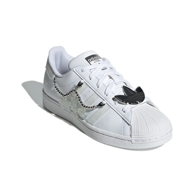 Adidas Originals Superstar For White/Silver/Grey Women's-2