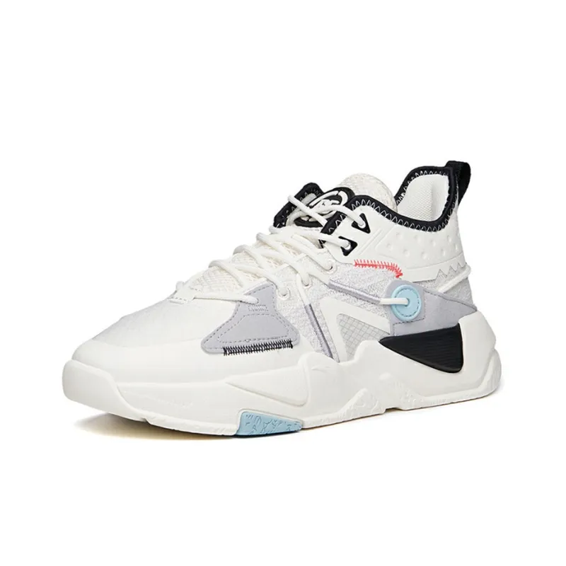 Anta Anti Slip Wear Resistant Low Top Skateboard Shoes Men's Ivory White-1