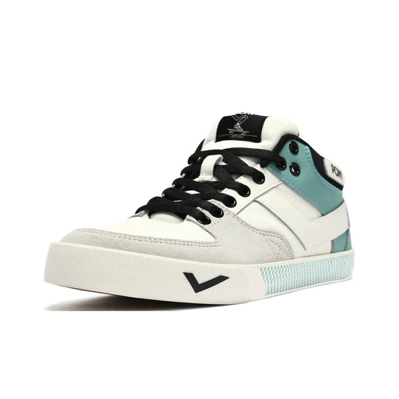 PONY Atop Breathable Cushioning Abrasion Resistant Low Top Skateboard Shoes Unisex White Gray Green-1