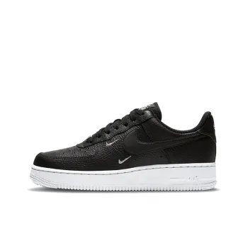 Nike Air Force 1 Low '07 Essential Black White Silver Mini Swoosh Women's