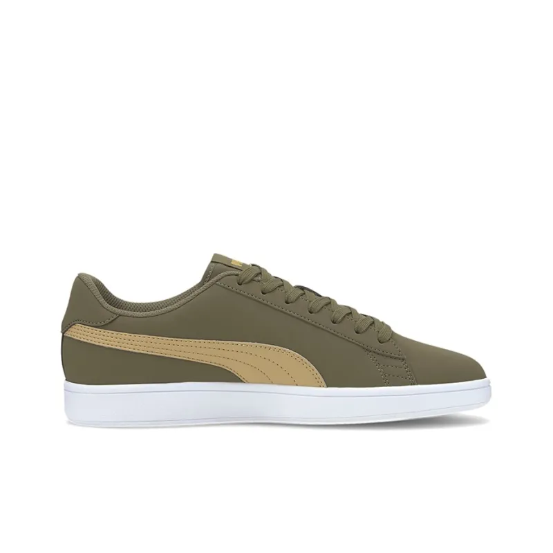 PUMA Smash V2 Buck Low-Top Skateboard Shoes Unisex Brown Yellow White-1