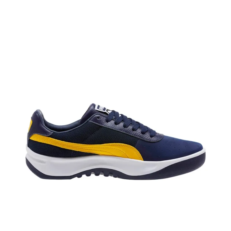 PUMA G.Vilas California Casual Lightweight Wear-Resistant And Slip-Resistant Sports Skateboard Shoes Marine Blue Yellow-1