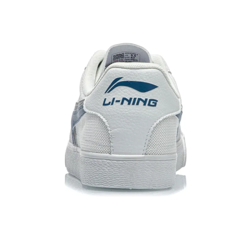 LiNing Low-Top Skateboard Shoes Men's White Blue-5