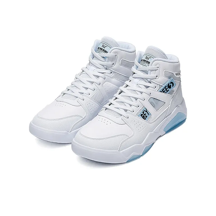 361° Xingran High Top Skateboard Shoes Men's White Blue-2
