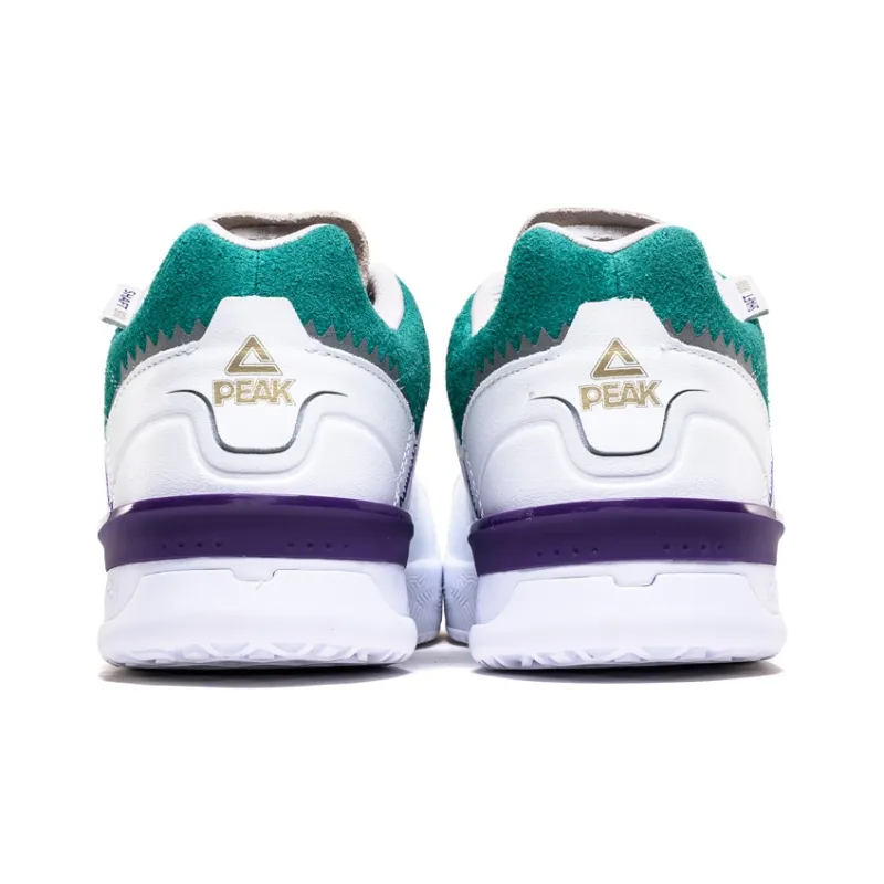 PEAK Taichi 910 Coverage Slip Resistant Cushioning Wear Resistant Breathable Low Top Skateboard Shoes Men's White Green-4