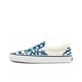 Slip On Krooked X Skate Vans 'Natas For Ray Barbee Blue Checkerboard'