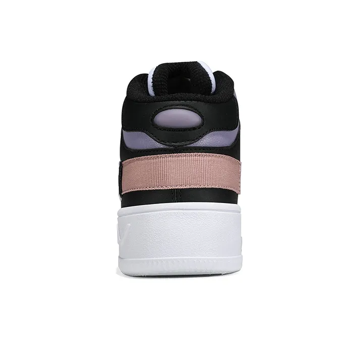 361° Slip Resistant Cushioning Abrasion Resistant Mid Top Skateboard Shoes Women's Black White-4