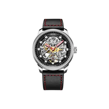 BEXEI Automatic Mechanical Movement Genuine Leather Strap Watch Men's Watches Cut Out Dial 9109 LKYH