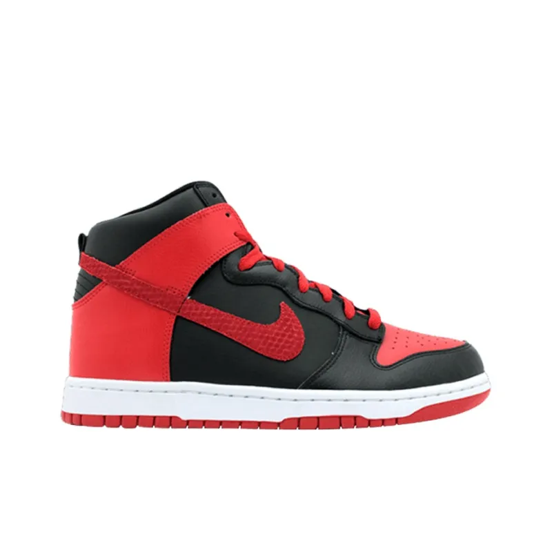 Nike Dunk High Anti-Slip Wear-Resistant High-Top Skateboard Shoes Men's Black Red-1