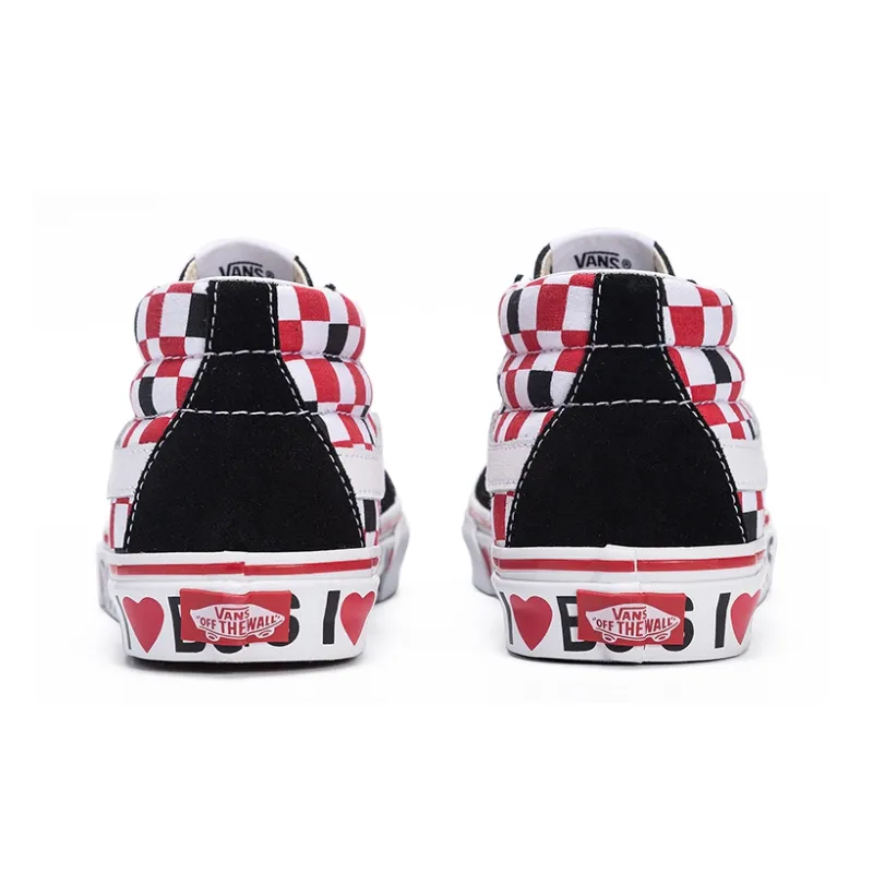 Sk8 Vans Mid 'Checkerboard I Heart'-4