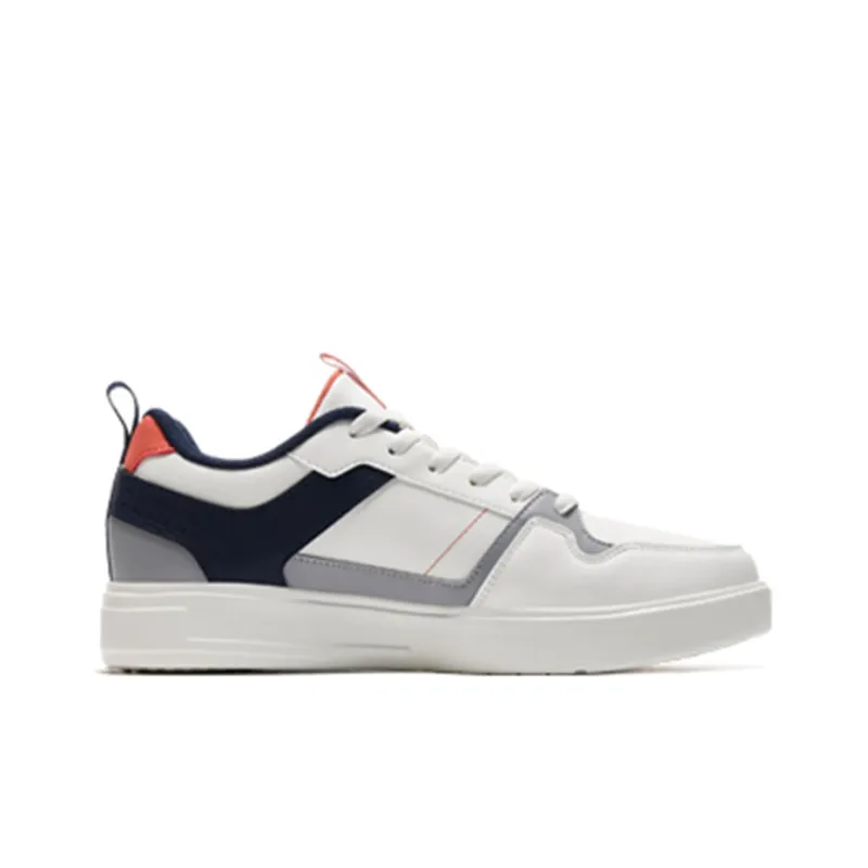 361° Abrasion Resistant Slip Resistant Low Top Skateboard Shoes Men's White Black Orange-1