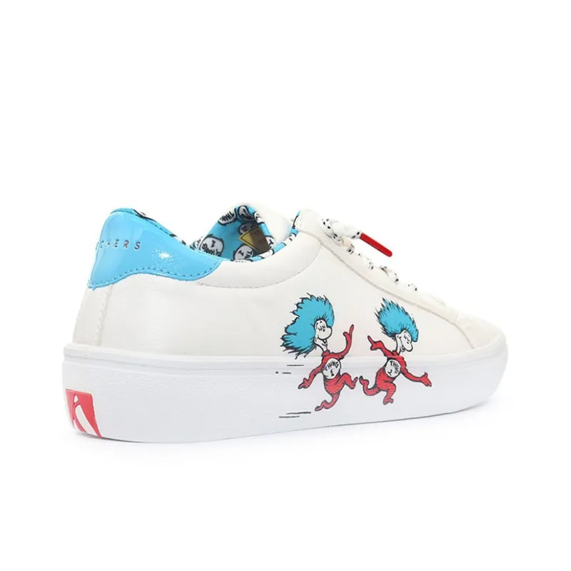 Skechers Dr. Seuss X Skechers Goldie 2.0 Low Top Sneakers White/Blue Women's-3