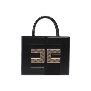 Elisabetta Franchi Polyurethane Tote Bag Shopping Bag Shoulder Bag Crossbody Bag Handbag Women's Black