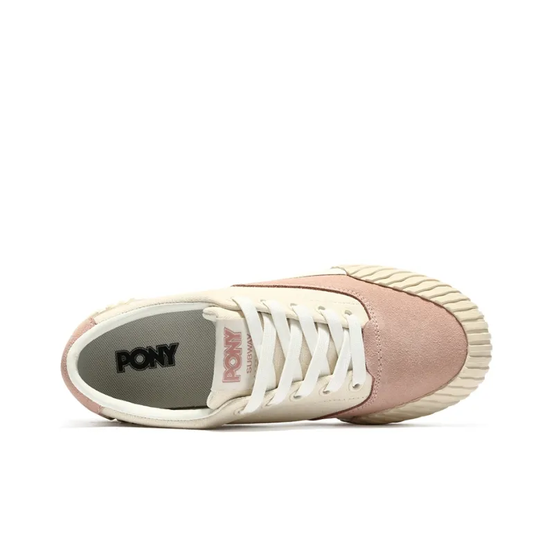 PONY Low Top Skateboard Shoes Women's Beige Orange-3
