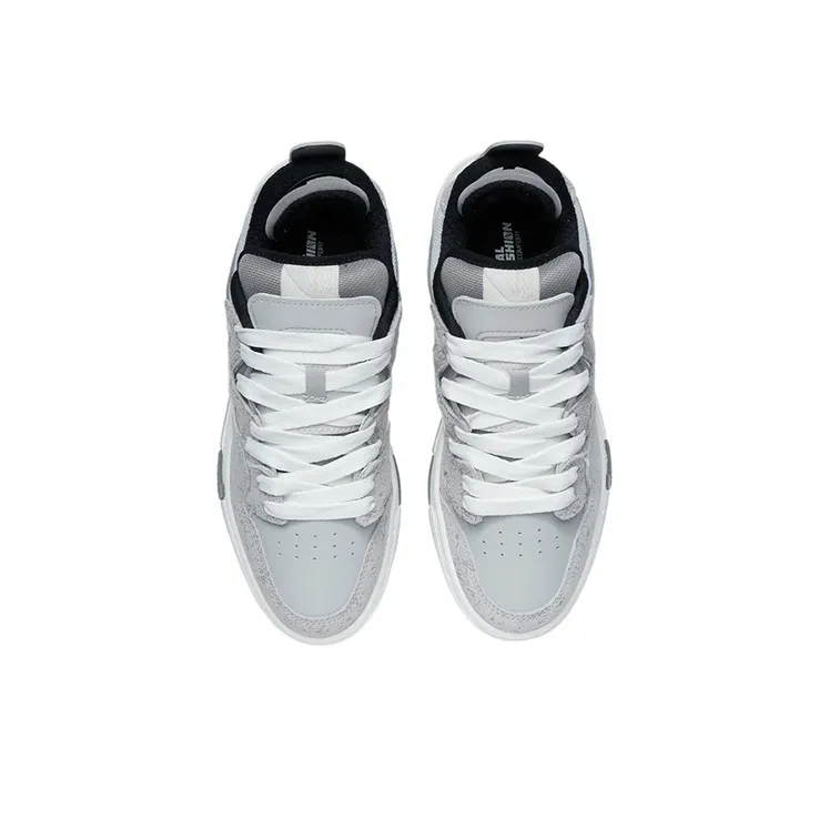 LiNing Wei Wu PRO Slip Resistant, Abrasion Resistant, Lightweight Low Top Skateboard Shoes Men's Microcrystalline Gray-3