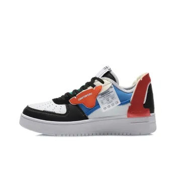 LiNing CF Disordered Low Top Skateboard Shoes Women's Black White Blue
