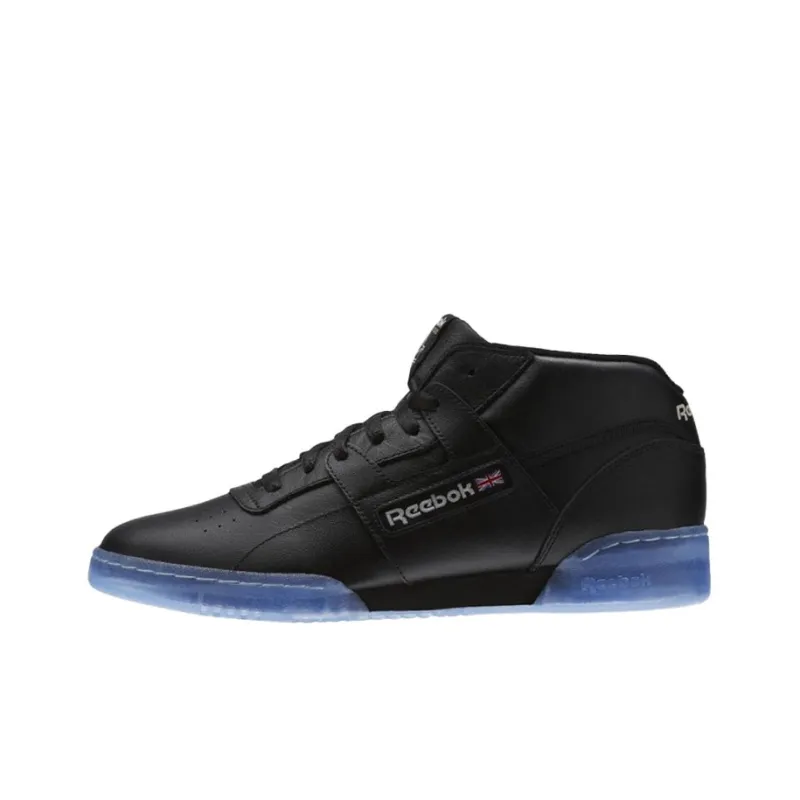 Reebok Workout Skateboard Shoes Men Mid Top Black/Blue-0