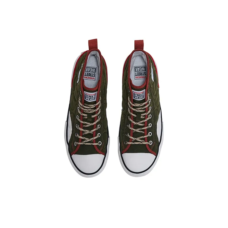 Vision Street Wear Canvas Hi Skateboard Shoes Unisex Army Green-3