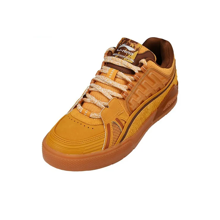 LiNing Millennium Era Anti Slip Wear Resistant Low Top Skateboard Shoes Men's Mineral Yellow-2