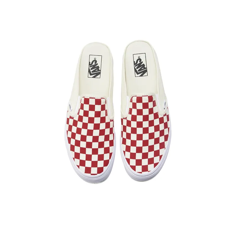 Vans Slip-on Low-Top Skateboard Shoes Unisex Red And White Plaid-3