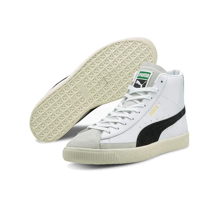PUMA Basket Vintage Mid White Black Team Gold-4