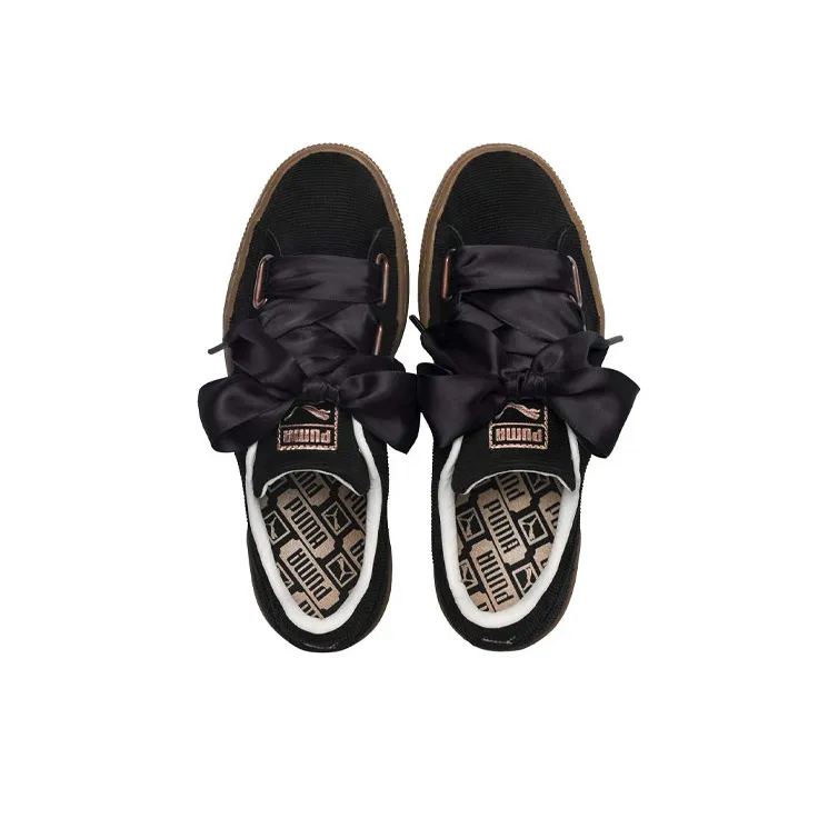 PUMA Basket Heart Corduroy 'Black Brown' Women's-2