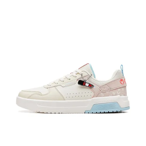 361° Aurora Q-BOOM Technology Durable Breathable Low-Top Skateboard Shoes Women's Beige Pink