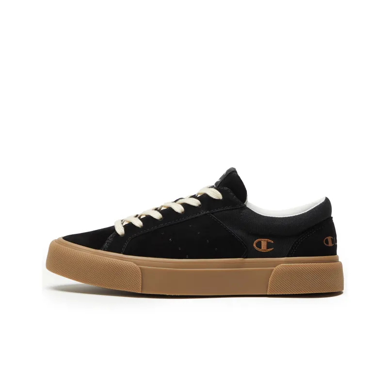 Champion Heritage Suede Low Cushioning Slip Resistant Low Top Skateboard Shoes Unisex Black-0